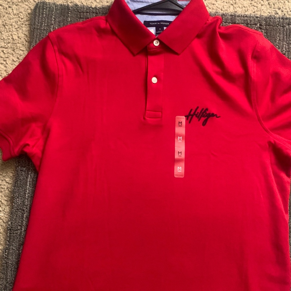 Red Tommy Hilfiger Custom Fit Shirt